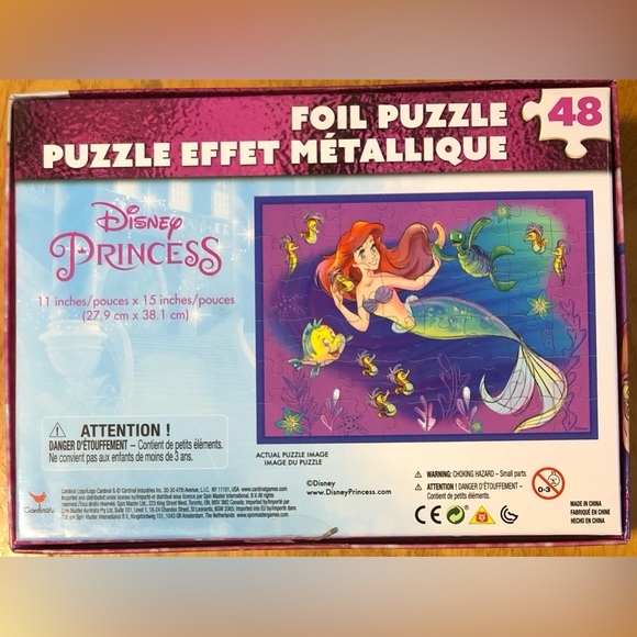 3 Disney Princess Puzzles: 100 pc Double-sided Ariel/Ursula & 2 More 48 pc - Picture 12 of 12